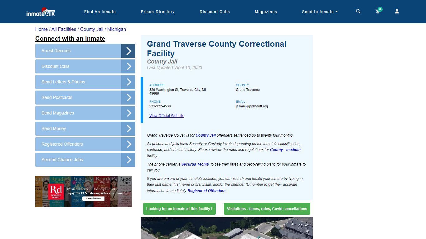 Grand Traverse County Correctional Facility - Inmate Locator - Traverse ...